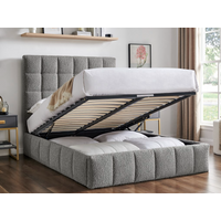 Limelight Starla Square Boucle Storage Double Grey Ottoman Bed
